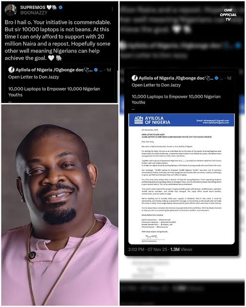 Don Jazzy’s ₦20M Laptop Drama: Twitter NG Demands Ayilola Return the Money